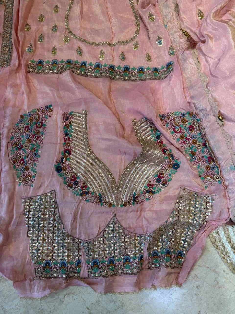 Flora Blush Embroidered Lehenga