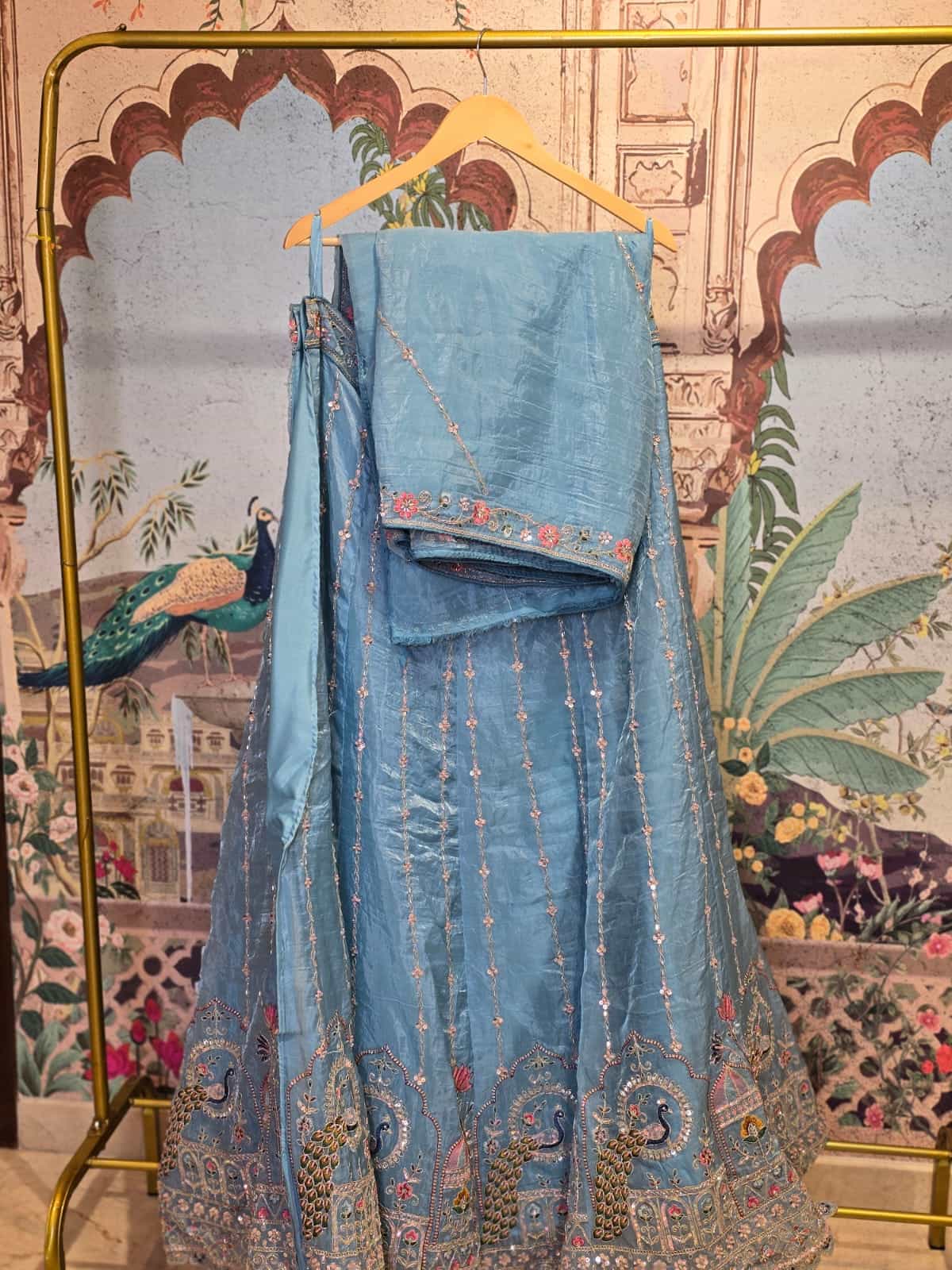 Peacock Veil Celebration Lehenga