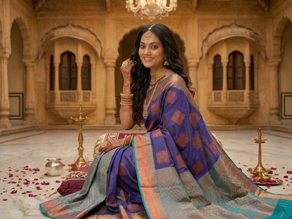 Pure Handloom Kanchipuram Silk Saree with Traditional Zari Weaving