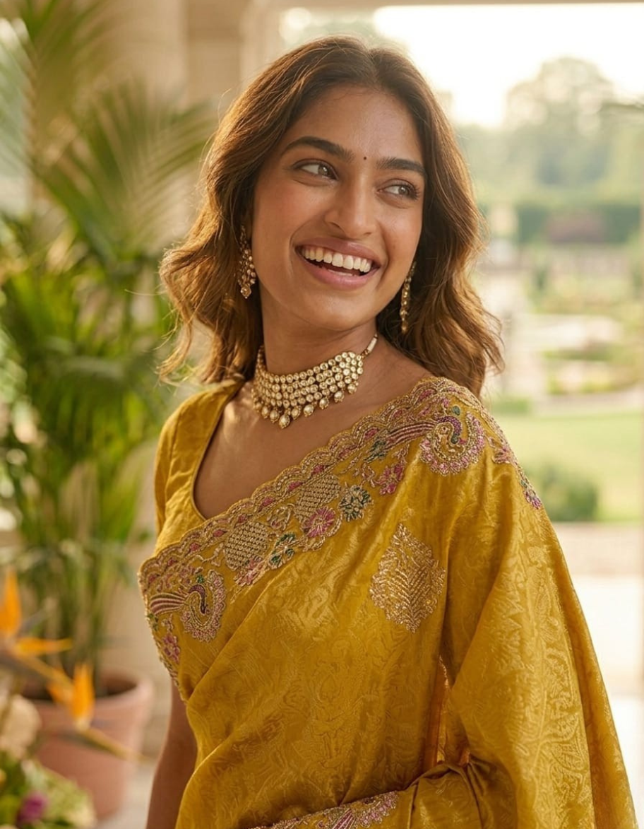 Royal Peacock Meena Embroidered Kanjivaram Tissue Silk Saree with Handcrafted Cutwork Border