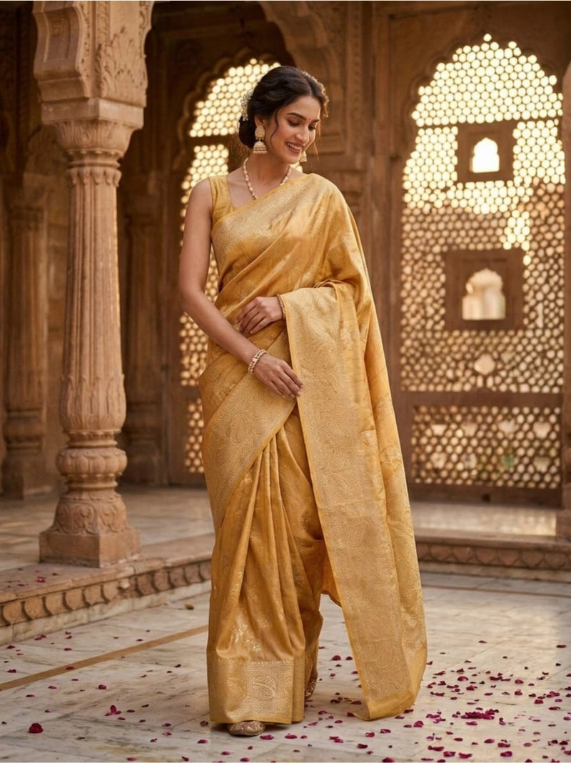 Ember Gold Silk Zari Saree