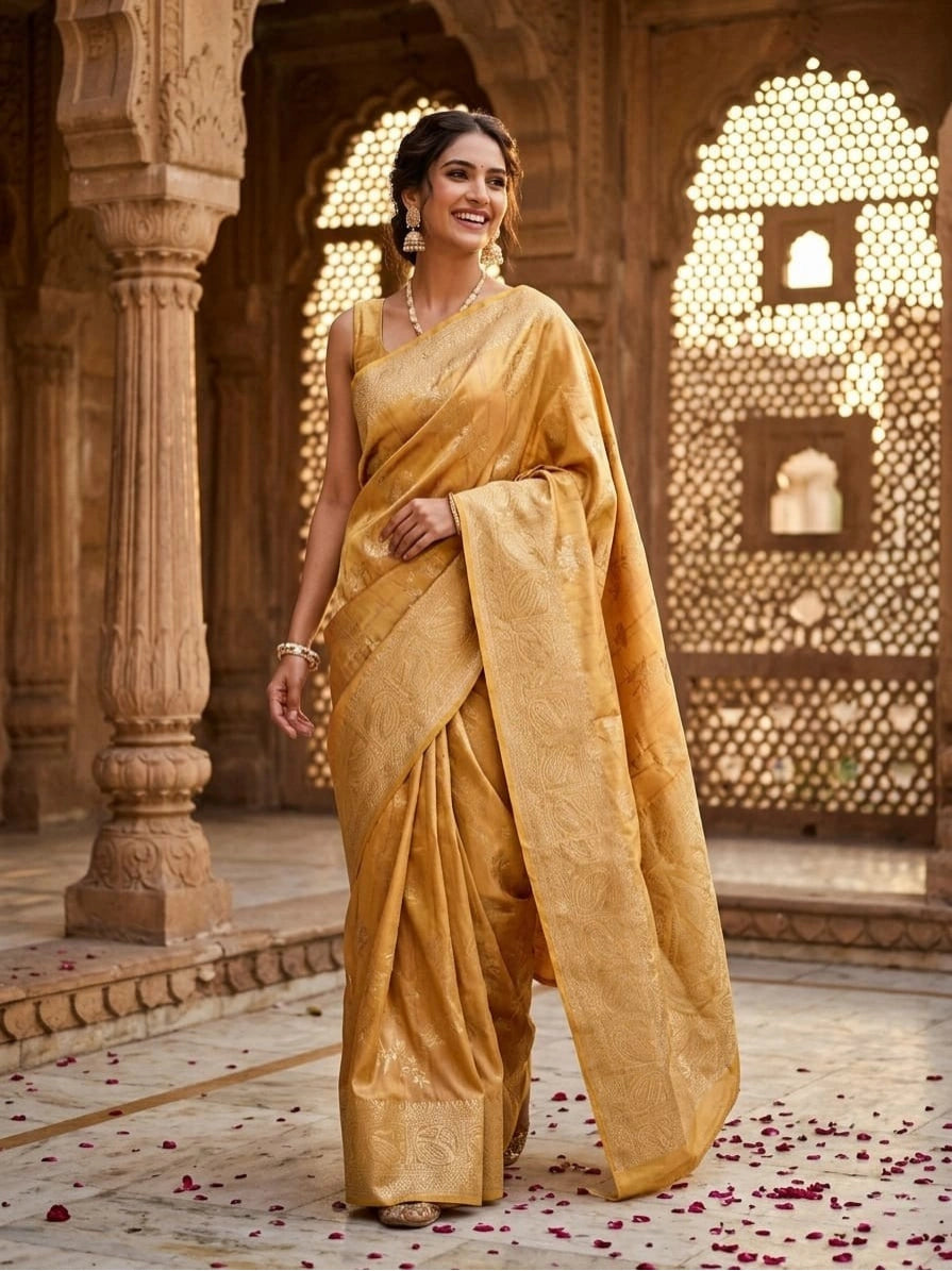 Ember Gold Silk Zari Saree
