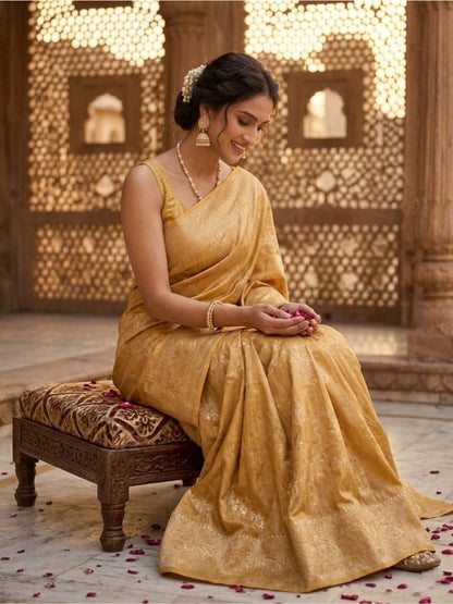 Ember Gold Silk Zari Saree