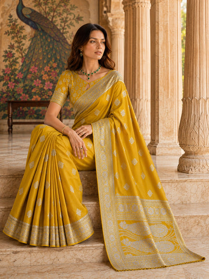 Amaltaas Marigold Yellow Haldi Saree