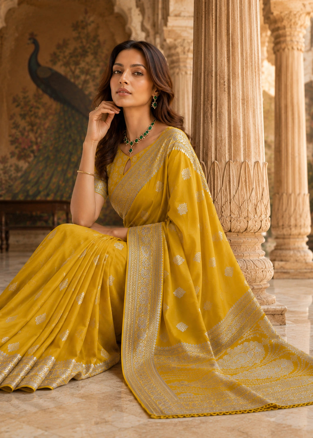 Amaltaas Marigold Yellow Haldi Saree