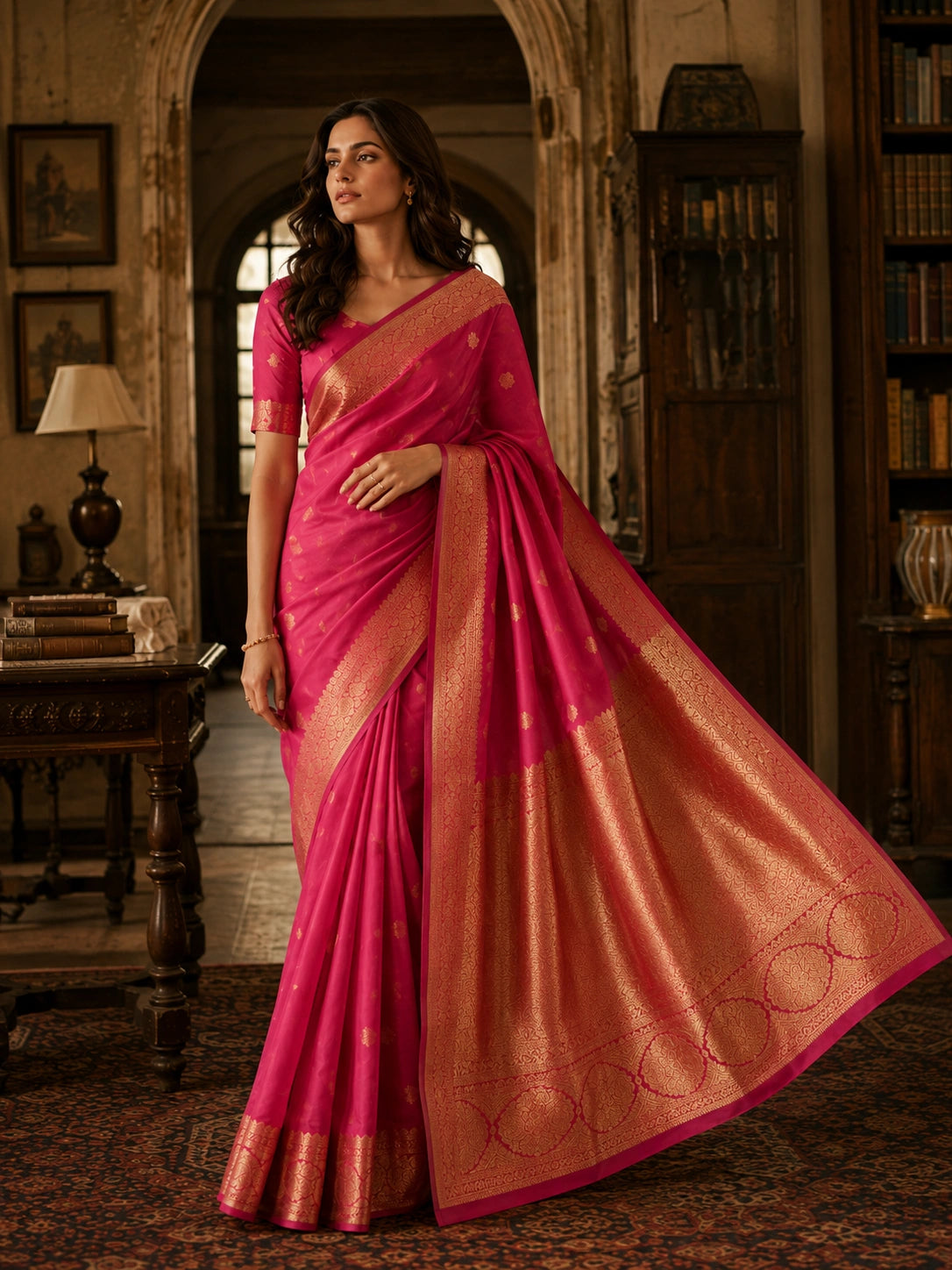 Mohini Rani Pink Festive Saree