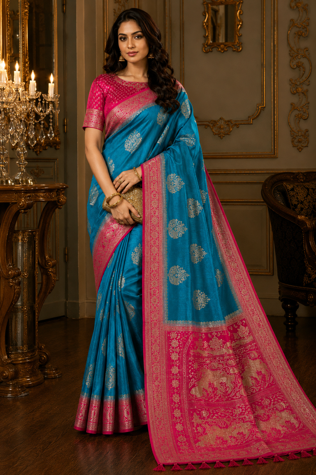 Parijat Satin Saree