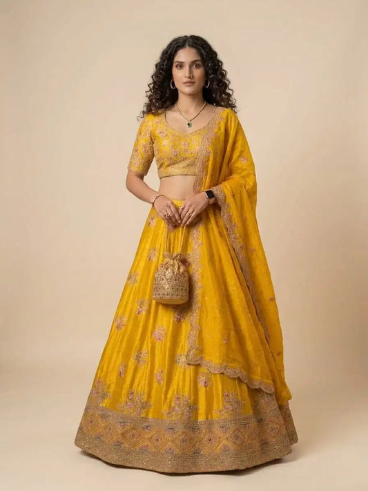 Sunflare Yellow Haldi Lehenga