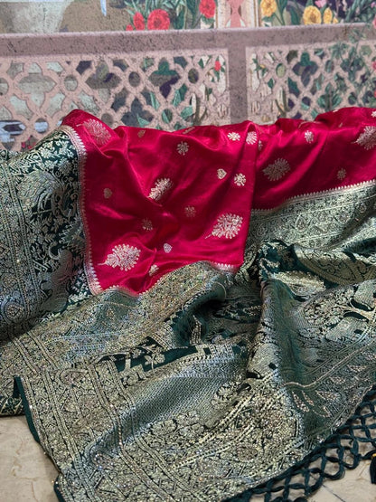 Gulmohar Rani Pink Bridal Saree