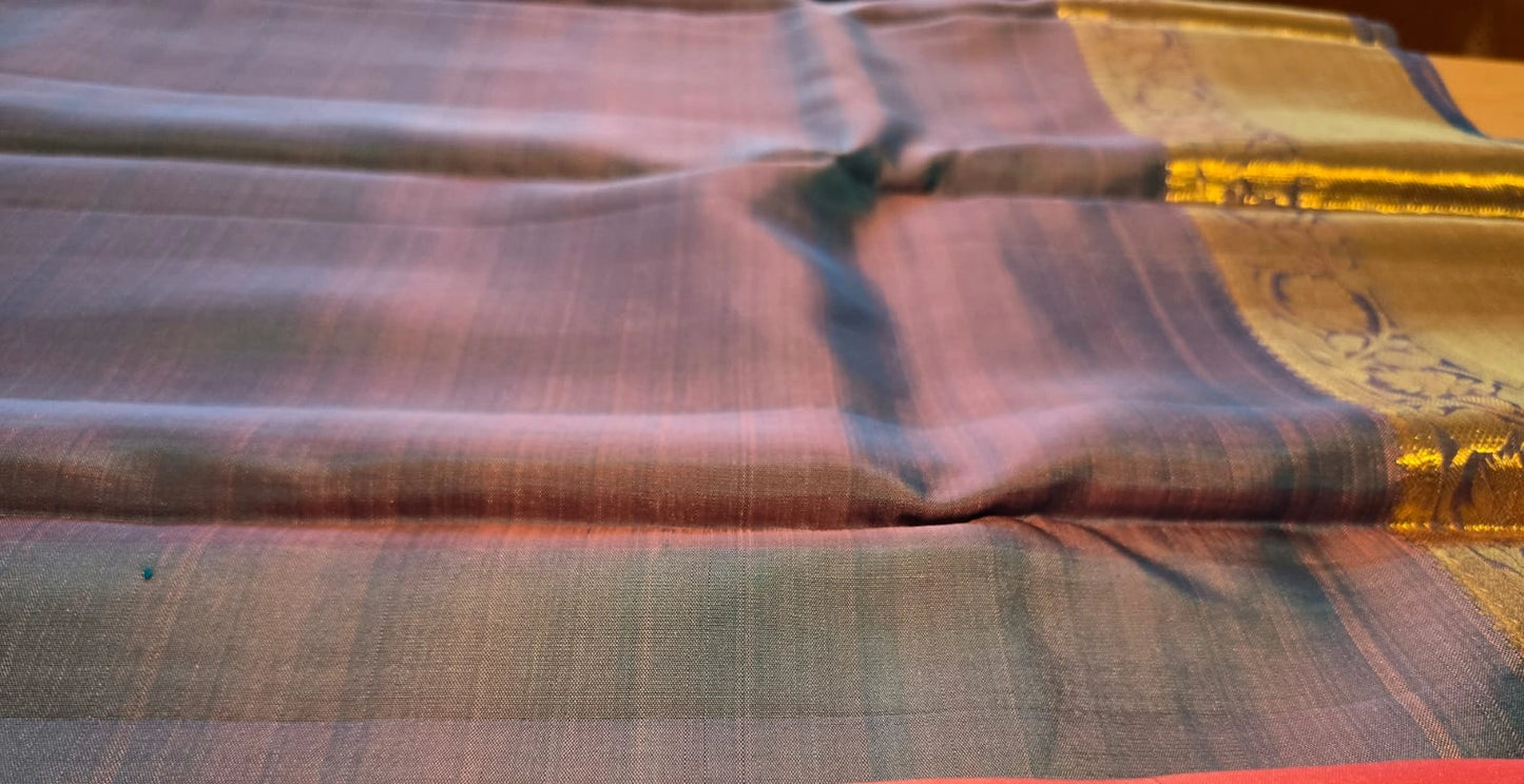 Lavanya Coral Kanchipuram Pure Silk Saree