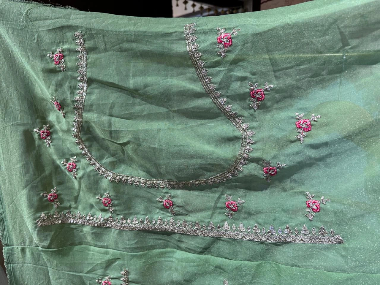 Albeli Sage Green Embroidered Lehenga
