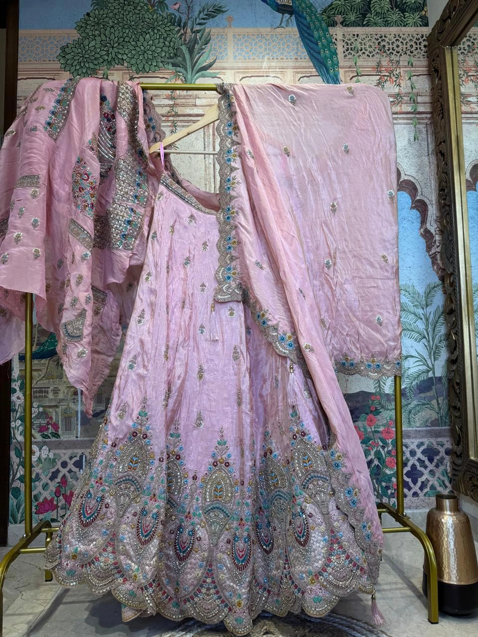 Flora Blush Embroidered Lehenga