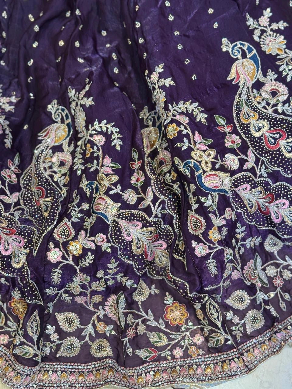 Velvet Night Embroidered Lehenga
