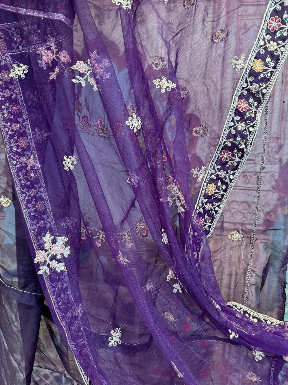 Velvet Night Embroidered Lehenga