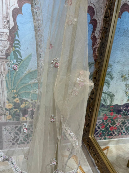 Champagne Bloom Sequin Floral Embroidered Lehenga