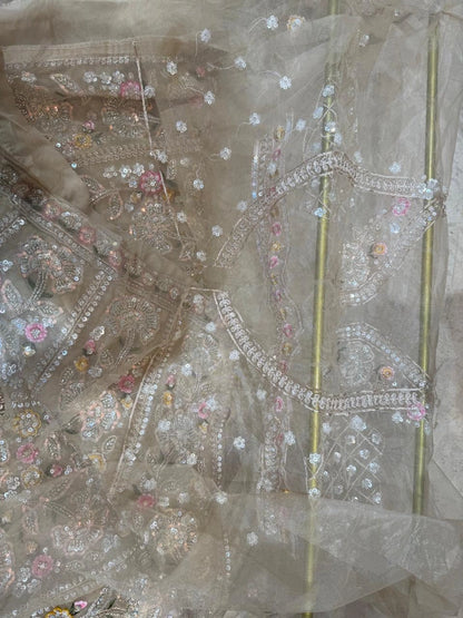 Champagne Bloom Sequin Floral Embroidered Lehenga