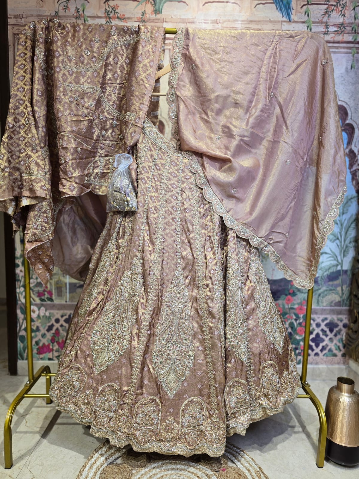 Saanjh Rose Zari Work Bridal Lehenga