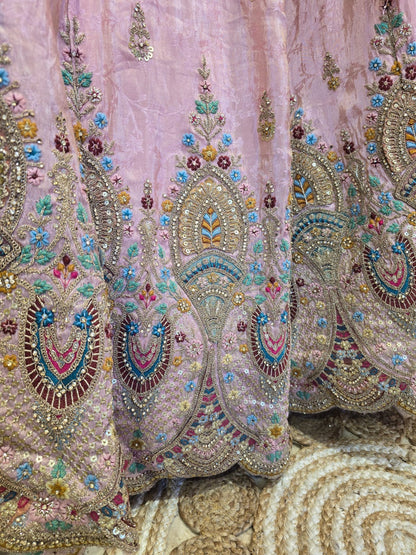 Flora Blush Embroidered Lehenga