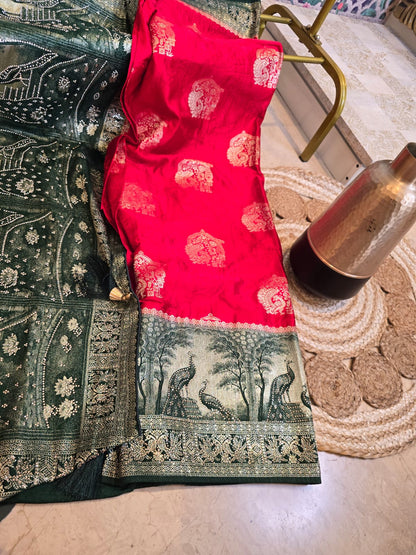 Parijat Satin Saree