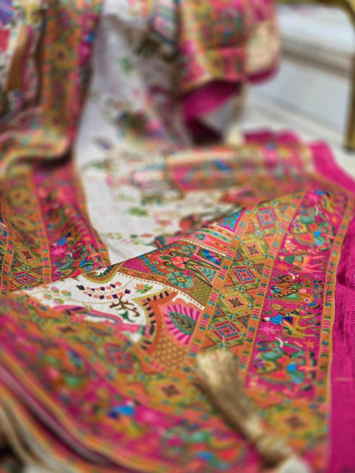 Ivory Tales Pashmina Silk Saree