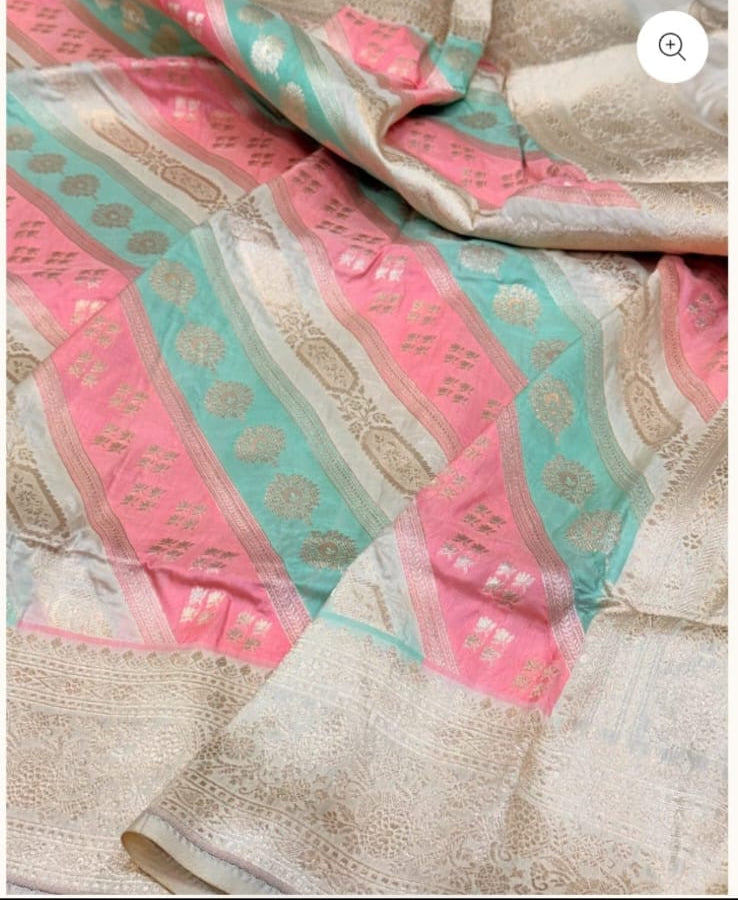 Saanjh-Banarasi Pure Rangkaat Silk Saree