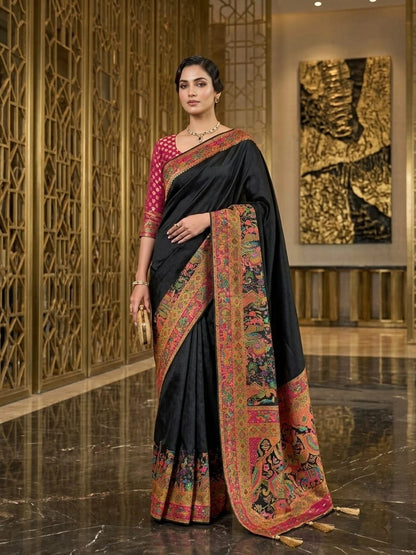 Noir Tales Pashmina Silk Saree