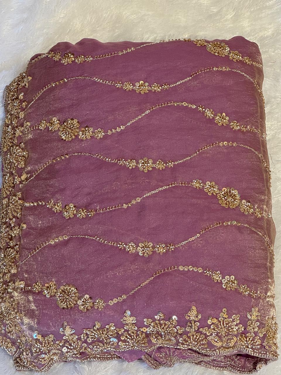 Heavy Work Designer Saree in Premium Fendi Fabric with Embellished Border