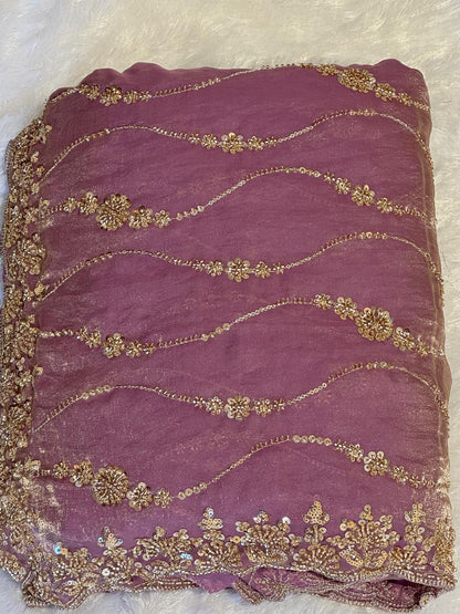 Heavy Work Designer Saree in Premium Fendi Fabric with Embellished Border