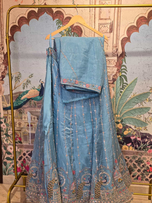Peacock Veil Celebration Lehenga