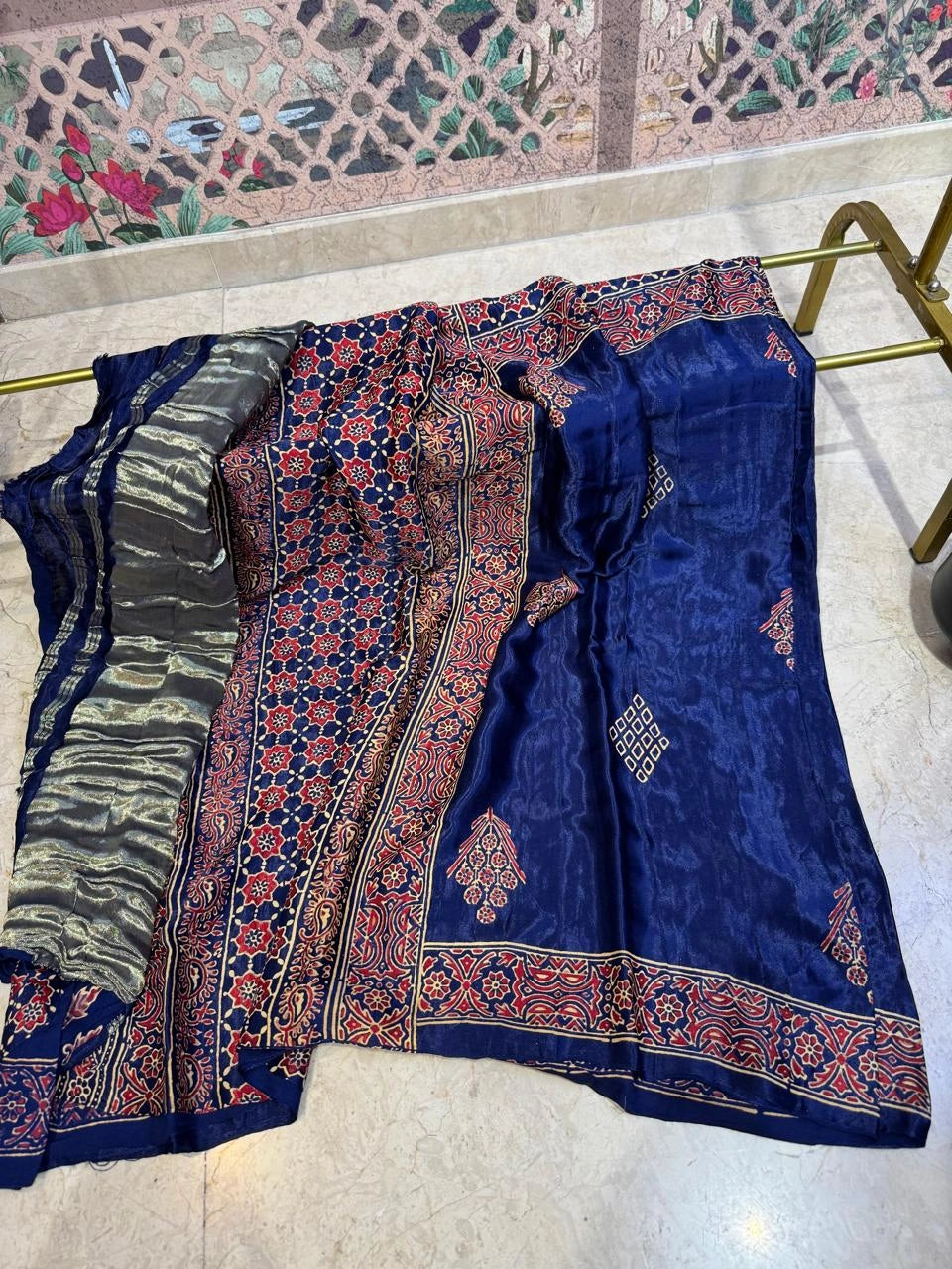 Madhumati Modal Ajrakh Saree