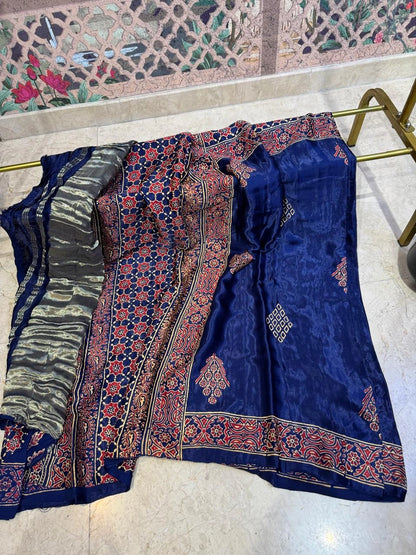Madhumati Modal Ajrakh Saree