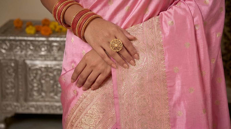 Myra – Pure Satin Silk Brocade-Cutwork Banarasi Saree