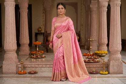 Myra – Pure Satin Silk Brocade-Cutwork Banarasi Saree